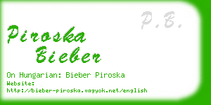 piroska bieber business card